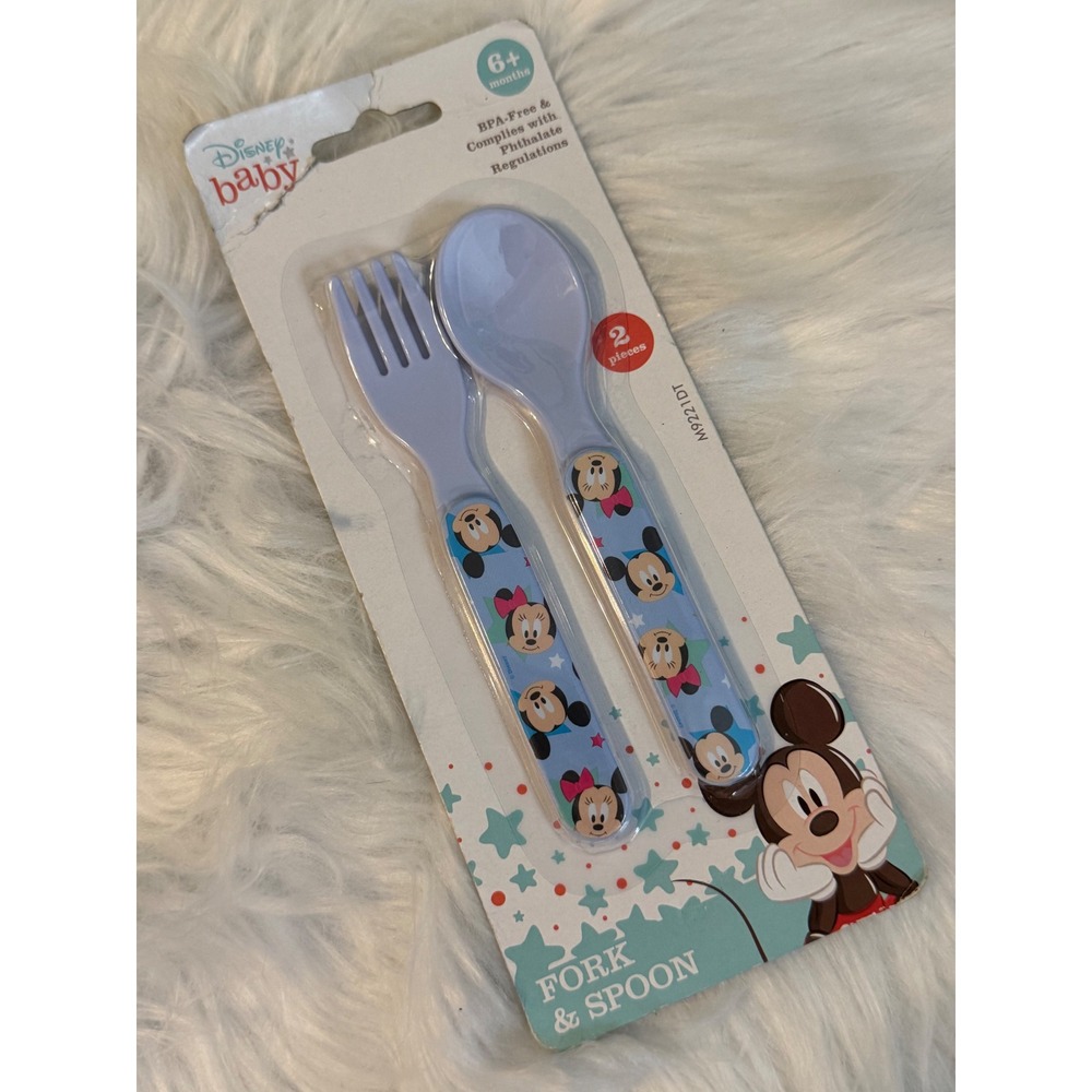 Disney Baby Mickey Minnie Mouse Fork and Spoon Set Blue BPA Free M9221DT